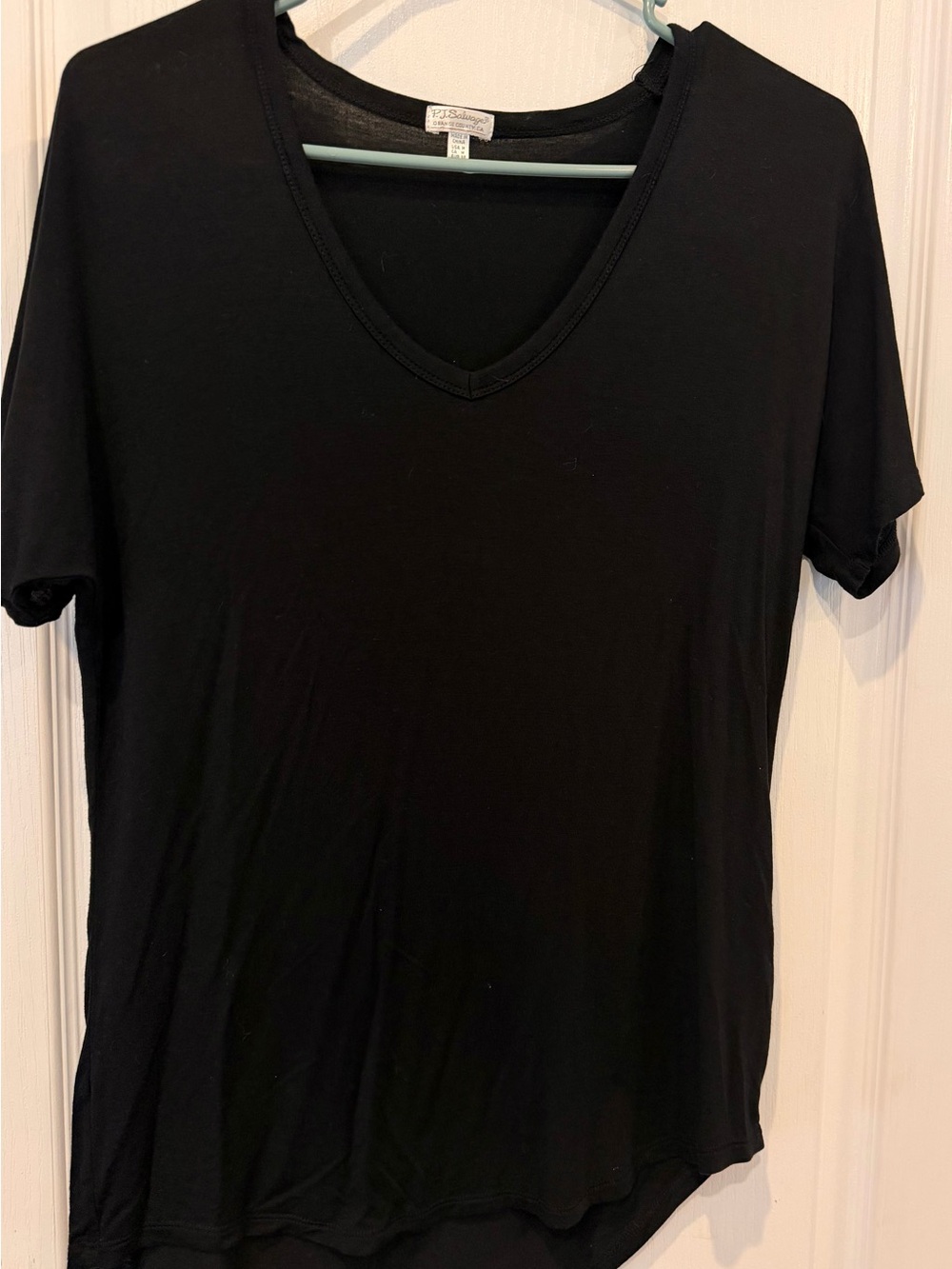 P.J. Salvage Black V-Neck Short Sleeve Tee